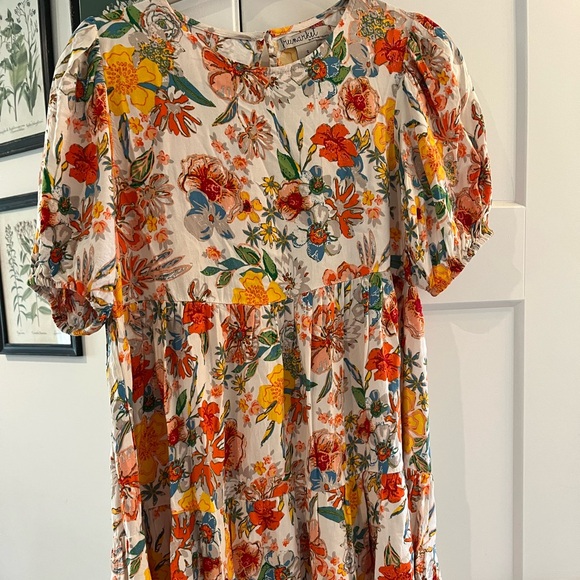 Flying Tomato Dresses & Skirts - Floral Tiered Puff Sleeve Mini Dress - Multicolor